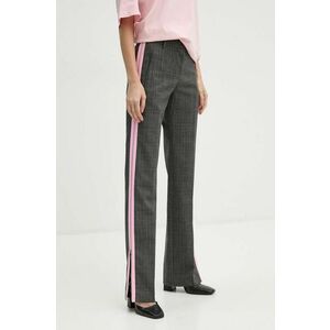 MSGM pantaloni de lana culoarea gri, drept, high waist, 3742MDP05.247825 imagine