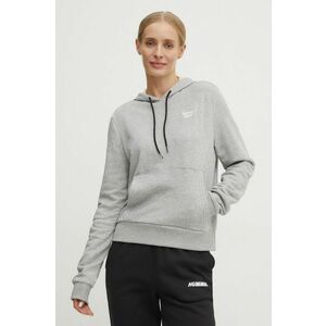 Reebok bluza femei, culoarea gri, cu glugă, melanj, 100075635 imagine