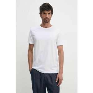 Hackett London tricou din bumbac barbati, culoarea alb, neted, HM500775 imagine