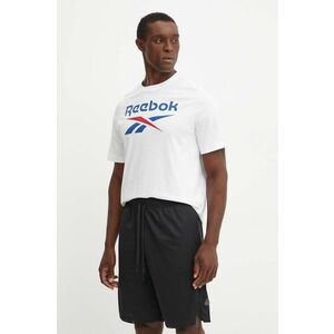 Reebok tricou din bumbac barbati, culoarea alb, cu imprimeu, 100071175 imagine