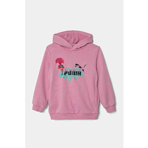 Puma bluza copii X TROLLS Hoodie TR culoarea roz, cu glugă, cu imprimeu, 627378 imagine