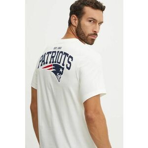 Nike tricou din bumbac New England Patriots barbati, culoarea bej, cu imprimeu, N199-11K-8K-8AB imagine