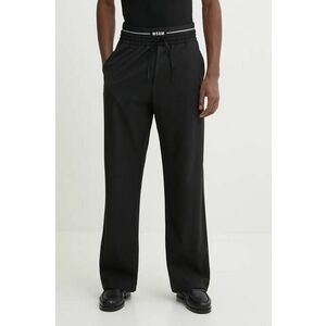 MSGM pantaloni de lana culoarea negru, drept, 3740MP09.247506 imagine