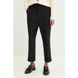 Dkny pantaloni femei, culoarea negru, drept, high waist, D2G4A112 imagine