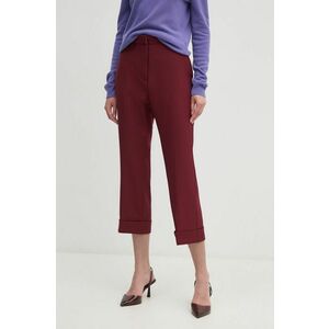 Dkny pantaloni femei, culoarea bordo, drept, high waist, D2G4A112 imagine