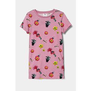 Puma tricou de bumbac pentru copii X TROLLS Elongated Tee culoarea roz, 627381 imagine