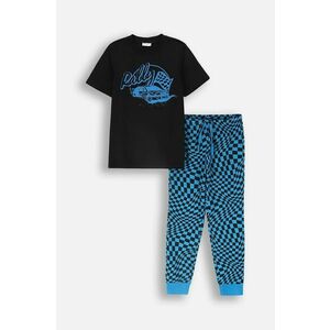 Coccodrillo pijamale de bumbac pentru copii culoarea negru, cu imprimeu, PYJAMAS imagine