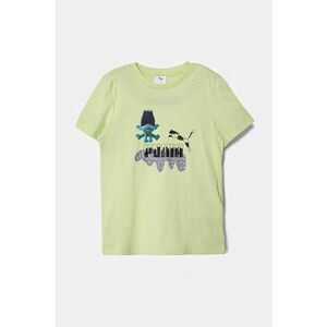 Puma tricou de bumbac pentru copii X TROLLS Tee culoarea verde, cu imprimeu, 627376 imagine