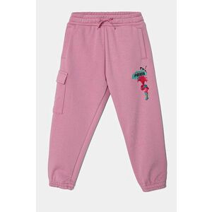 Puma pantaloni de trening pentru copii X TROLLS Cargo Pants TR culoarea roz, cu imprimeu, 627379 imagine