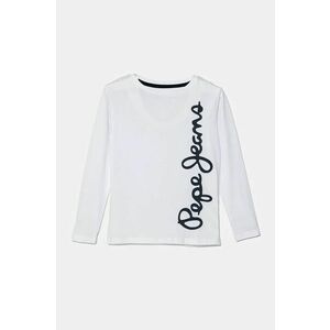 Pepe Jeans longsleeve din bumbac pentru copii WALDO culoarea alb, cu imprimeu, PB503914 imagine