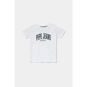 Pepe Jeans tricou de bumbac pentru copii BAIN culoarea alb, cu imprimeu, PB503915 imagine