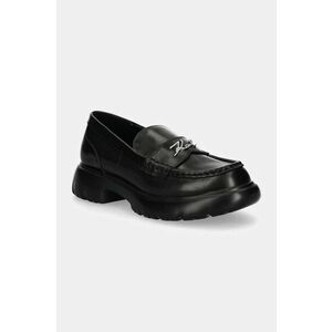 Karl Lagerfeld mocasini de piele PHOENIX femei, culoarea negru, cu platforma, KL42111 imagine