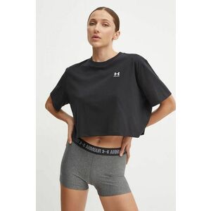 Under Armour tricou de antrenament Boxy Crop Logo culoarea negru, 1386845 imagine