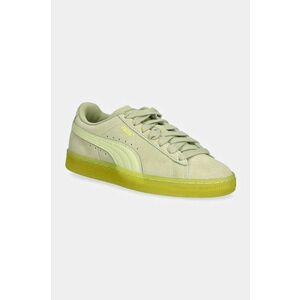 Puma sneakers din piele intoarsă Suede Classic Translucent culoarea verde, 398818 imagine