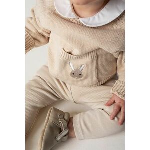 Donsje pulover din bumbac pentru bebeluși Loeke Sweater Bunny culoarea bej, 3026001 imagine