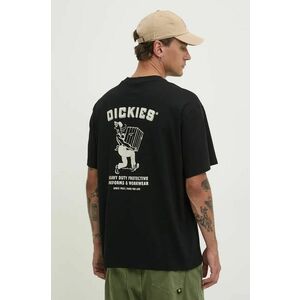 Dickies tricou din bumbac BUILDER barbati, culoarea negru, cu imprimeu, DK0A85SY imagine