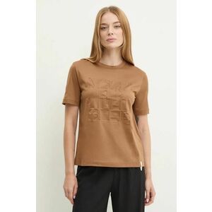 Max Mara Leisure tricou din bumbac femei, culoarea maro, 2426946038600 imagine