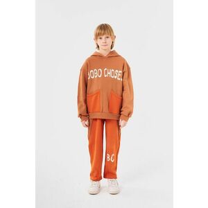 Bobo Choses pantaloni de trening din bumbac pentru copii culoarea portocaliu, modelator, 224AC084 imagine