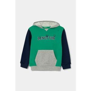 United Colors of Benetton hanorac de bumbac pentru copii cu glugă, cu imprimeu, 3J68G200Q imagine