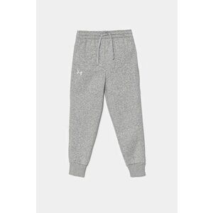 Under Armour pantaloni de trening pentru copii UA Rival Fleece culoarea gri, neted imagine