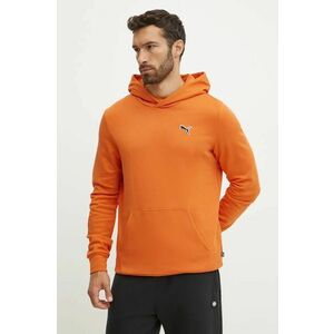 Puma hanorac de bumbac BETTER ESSENTIALS barbati, culoarea portocaliu, cu glugă, neted, 676814 imagine