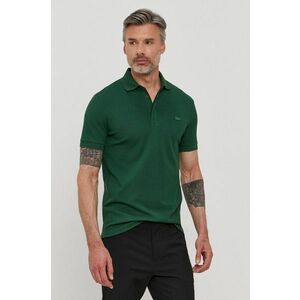 Lacoste tricou polo bărbați, culoarea verde, uni imagine