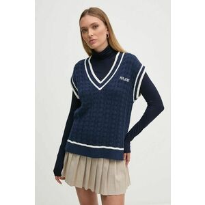 Pepe Jeans vestă din bumbac IVA VEST culoarea albastru marin, light, PL702167 imagine