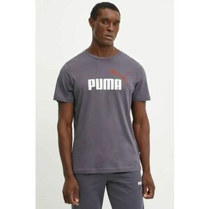 Puma tricou din bumbac barbati, culoarea gri, cu imprimeu, 586759 imagine