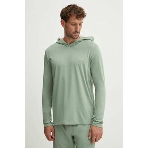 BOSS longsleeve lounge culoarea verde, neted imagine