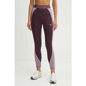 Puma leggins de antrenament Fit culoarea bordo, modelator, 525027 imagine