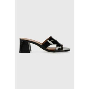 Kurt Geiger London slapi de piele Odina Block femei, culoarea negru, cu toc drept imagine