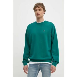 United Colors of Benetton hanorac de bumbac barbati, culoarea verde, neted, 342ZU1093 imagine