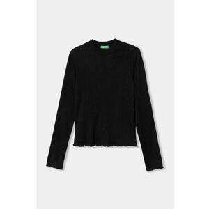 United Colors of Benetton longsleeve copii culoarea negru, cu turtleneck, 3F1AC203O imagine