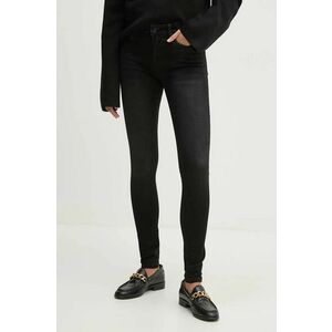 Pepe Jeans jeansi SKINNY JEANS MW femei, culoarea negru, PL204728XH0 imagine