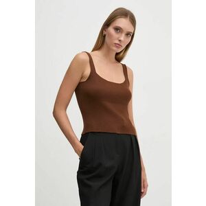 United Colors of Benetton bluza femei, culoarea maro, neted, 1090DH019 imagine