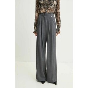 Blugirl Blumarine pantaloni femei, culoarea gri, drept, high waist, RF4124.T5771 imagine