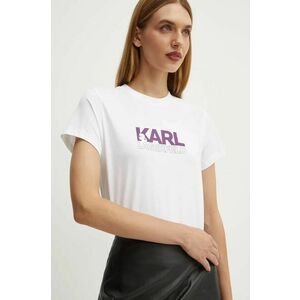 Karl Lagerfeld tricou din bumbac femei, culoarea alb, 24WW1703 imagine