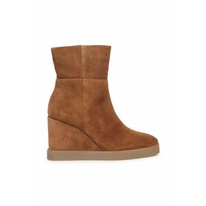 Geox cizme din piele intoarsa D ELIDEA WEDGE femei, culoarea maro, toc pana, D36VQB 00022 CD500 imagine