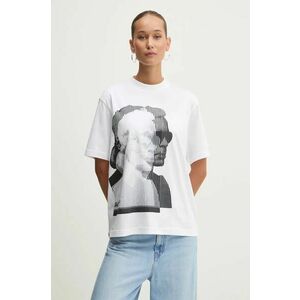 Karl Lagerfeld Jeans tricou din bumbac femei, culoarea alb, 246J1707 imagine