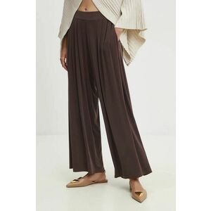 Answear Lab pantaloni femei, culoarea maro, lat, high waist imagine