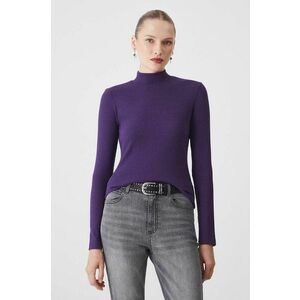 Medicine longsleeve femei, culoarea violet, cu turtleneck imagine