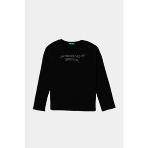 United Colors of Benetton longsleeve din bumbac pentru copii culoarea negru, 3I1XC10JS imagine