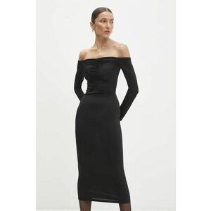 Answear Lab rochie culoarea negru, midi, mulata imagine