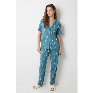 women'secret pijamale de bumbac Snoopy culoarea verde, bumbac, 3138567 imagine