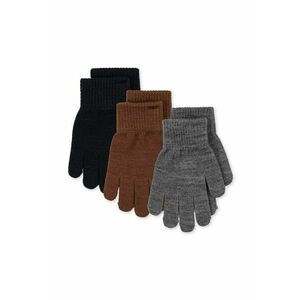 Konges Sløjd manusi cu un amestec de lana pentru copii FILLA GLOVES 3-pack culoarea gri, KS101220 imagine