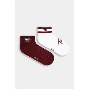 Tommy Jeans sosete 2-pack culoarea bordo, 701229894 imagine