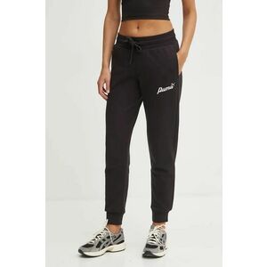 Puma pantaloni femei, culoarea negru, neted, 681536 imagine