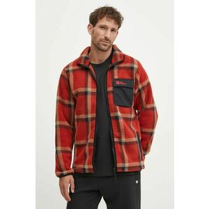 Jack Wolfskin bluza Felslicht Check barbati, culoarea rosu, modelator, A60058 imagine