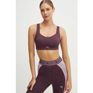 Puma sutien sport PWR Sculpting culoarea bordo, neted, 525765 imagine