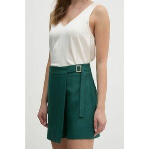 Artigli fustă pantaloni culoarea verde, neted, high waist, ACSH000394 imagine